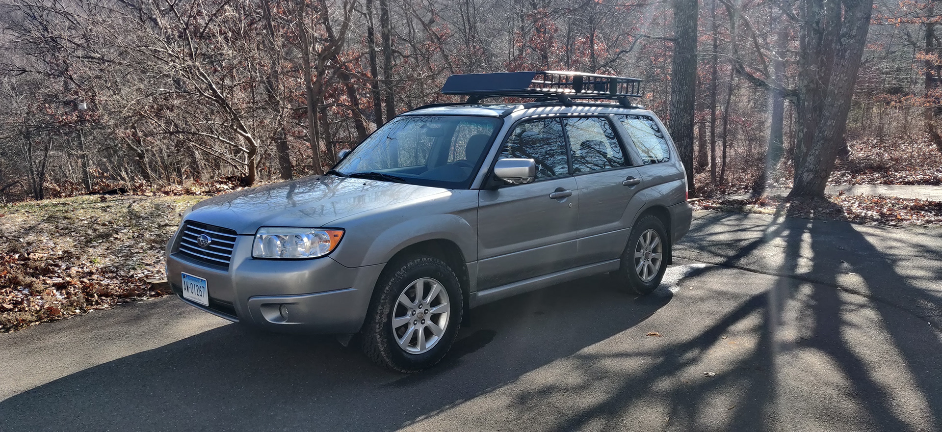 A 2007 Subaru Forester with new tires